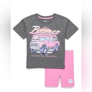 Gray and Pink Ford Bronco T-Shirt 2 piece set size 12 months